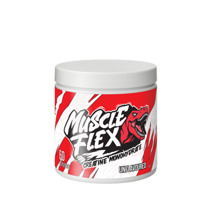 Muscle Flex Creatine Monohydrate powder tub, unflavoured