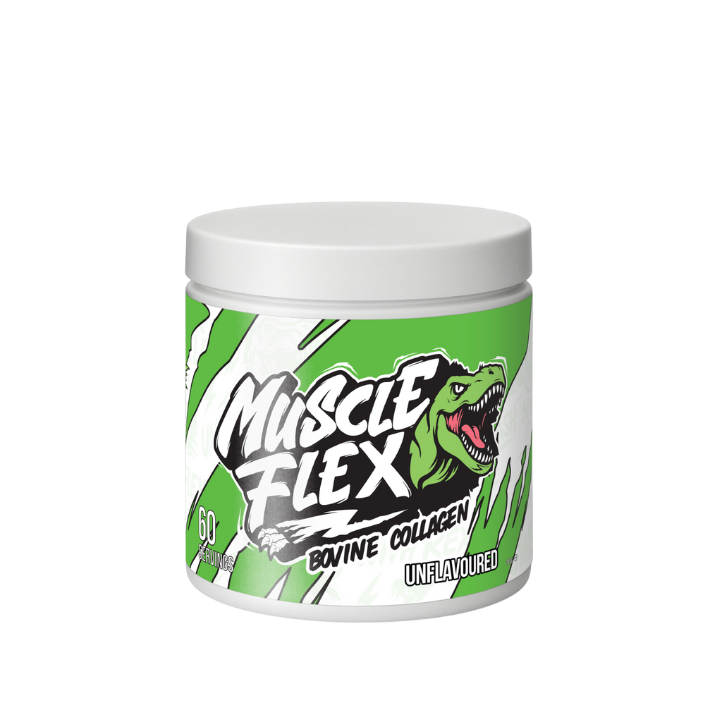 Muscle Flex 100% Pure Bovine Collagen powder tub, unflavoured